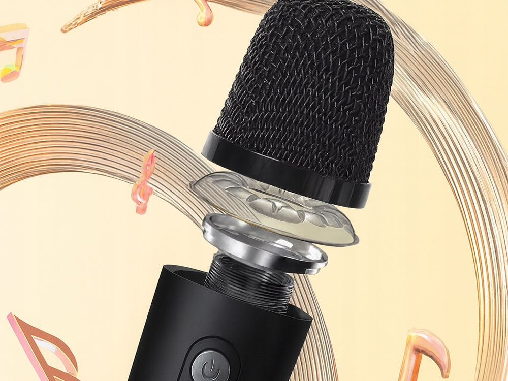 KARAOKE BLUETOOTH SPEAKER WITH MICROPHONE LED COLORFUL SQUARES MUSIC RGB Packaging status original