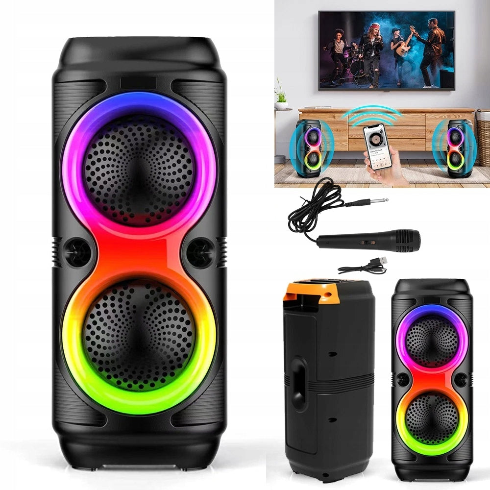 KARAOKE BLUETOOTH Speaker Loud Powerful Bass LED Party Boombox PARTYBOX RGB
