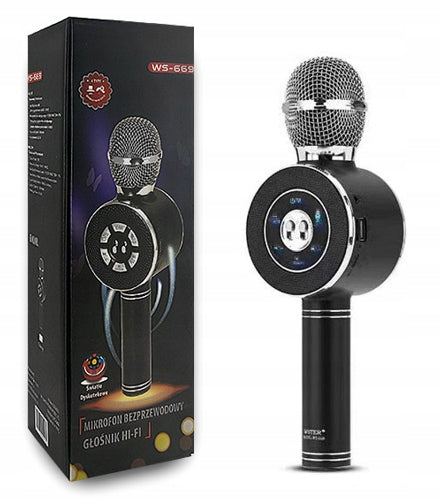 KARAOKE MICROPHONE TRUSTY BLACK - WIRELESS WITH BUILT-IN SPEAKER 1671 Manufacturer code WS-669