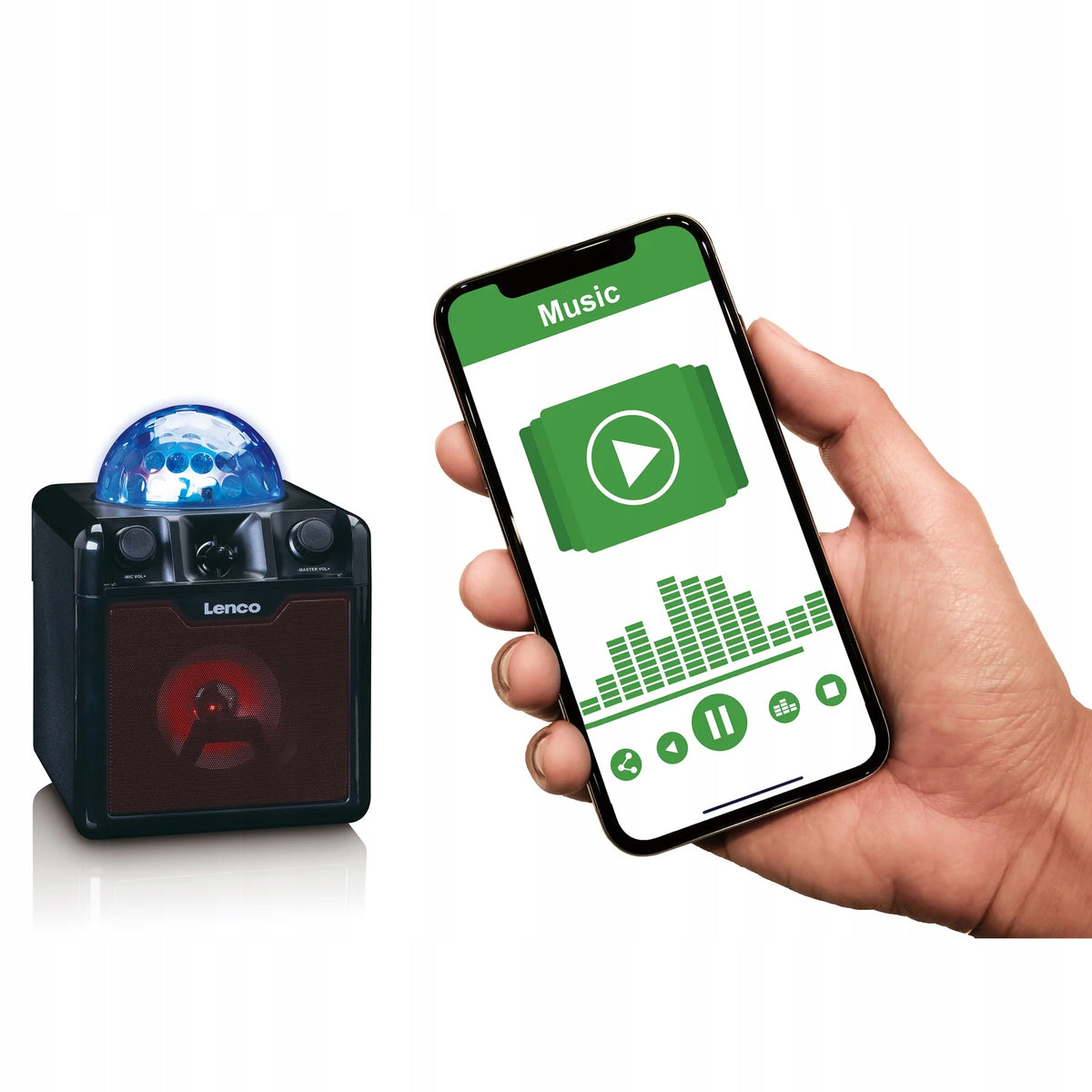 KARAOKE SPEAKER WIRELESS PARTY BLUETOOTH DISCO BALL MICROPHONE Packaging status original