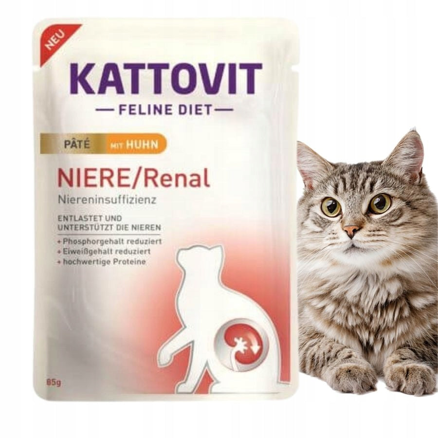 KATTOVIT SACHET PATE RENAL CHICKEN 85g diet for cats
