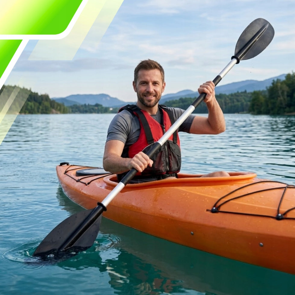 KAYAK PADDLE FOR BOARD SUP PONTOON FOLDING ALUMINUM LIGHT STRONG 221CM Kind diouble-bladed, straight folding