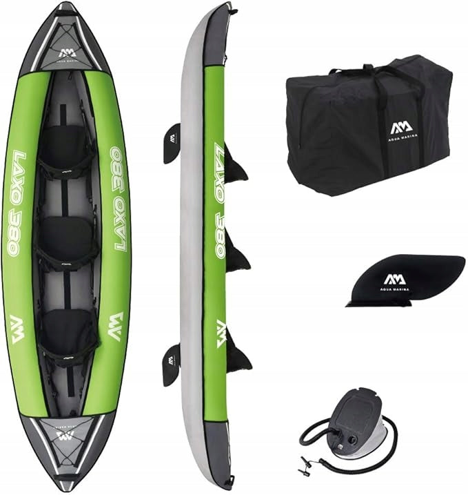 KAYAK PUMPED AQUA MARINA LAXO-380 3 PERSON PADDLE SET PUMP BAG