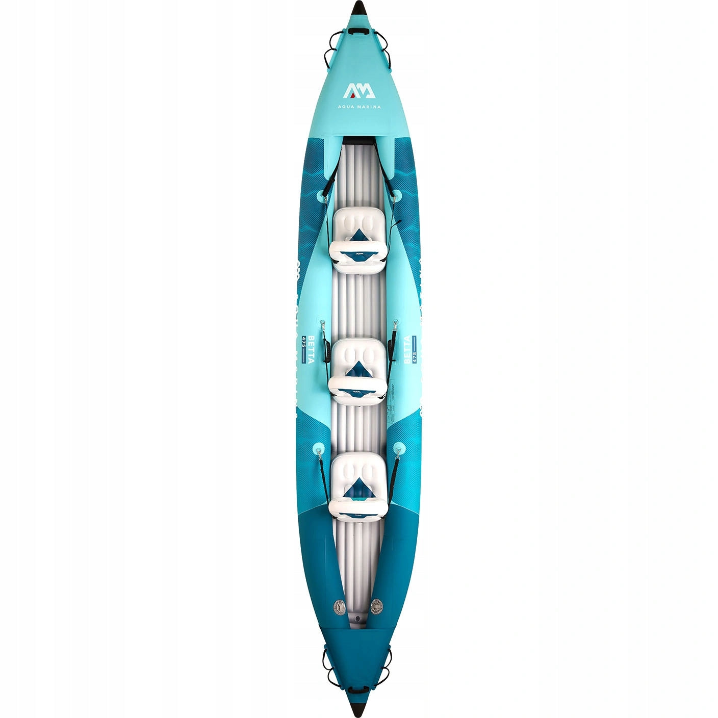 KAYAK pumped inflatable set AQUA MARINA 3-seater BETTA 475 cm + PADDLES Packaging status original