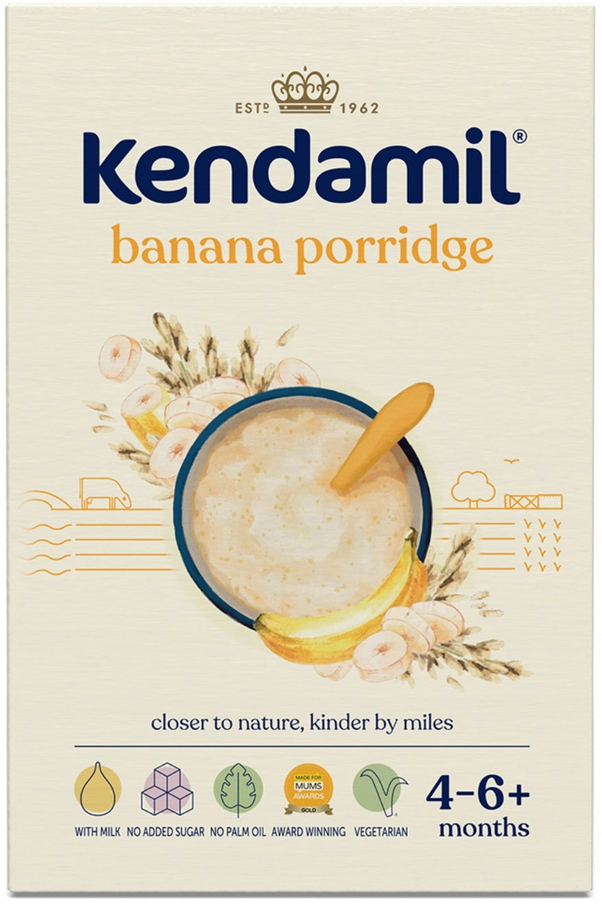 KENDAMIL GRAIN MILK PORRIDGE WITH BANANA WITHOUT PALM OIL 150G x2 Packaging status original