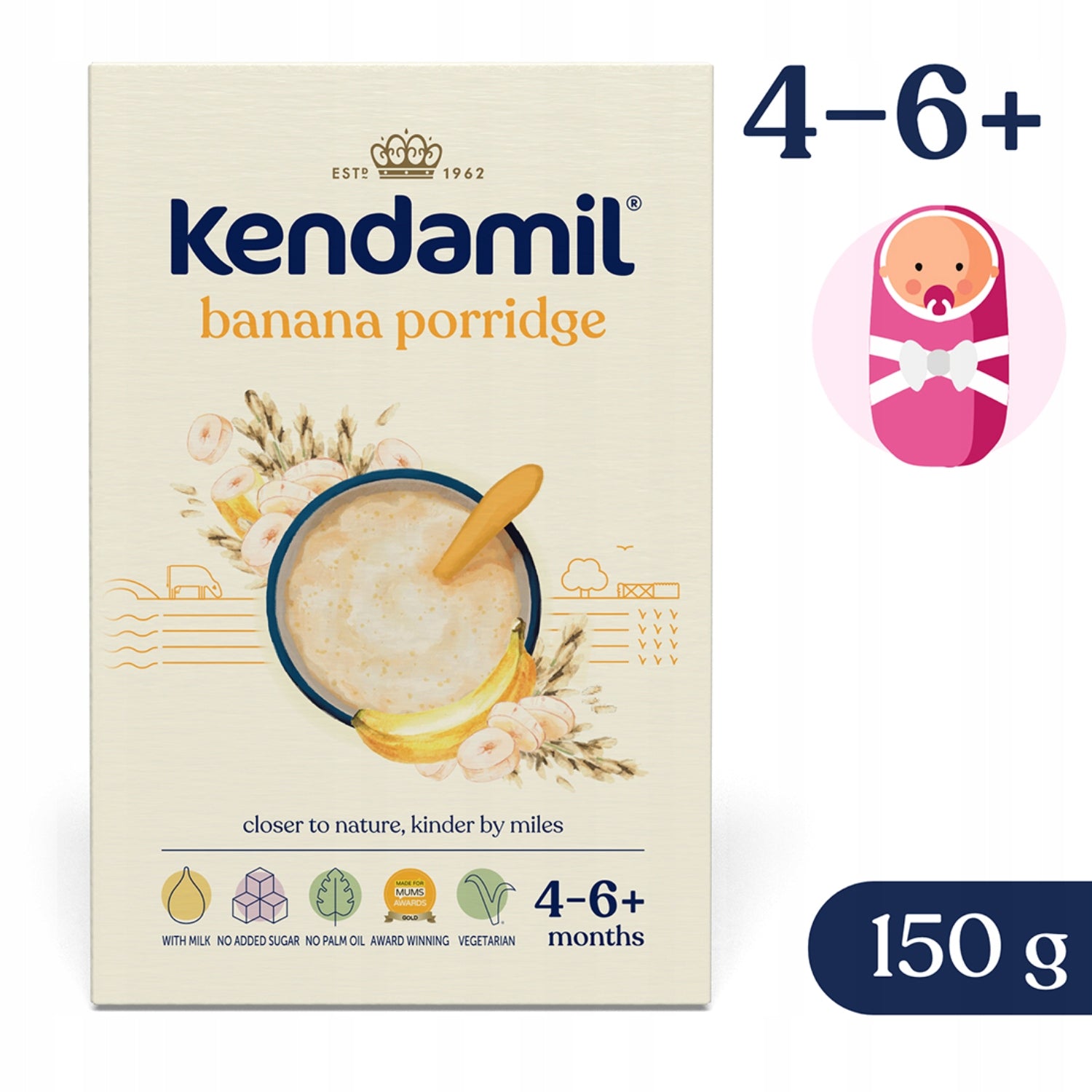 KENDAMIL MILK PORRIDGE MIX 1x BANANA, 1x OATS, 1x FOREST FRUIT, 1x BROCCOLI Manufacturer code 92/Mix3