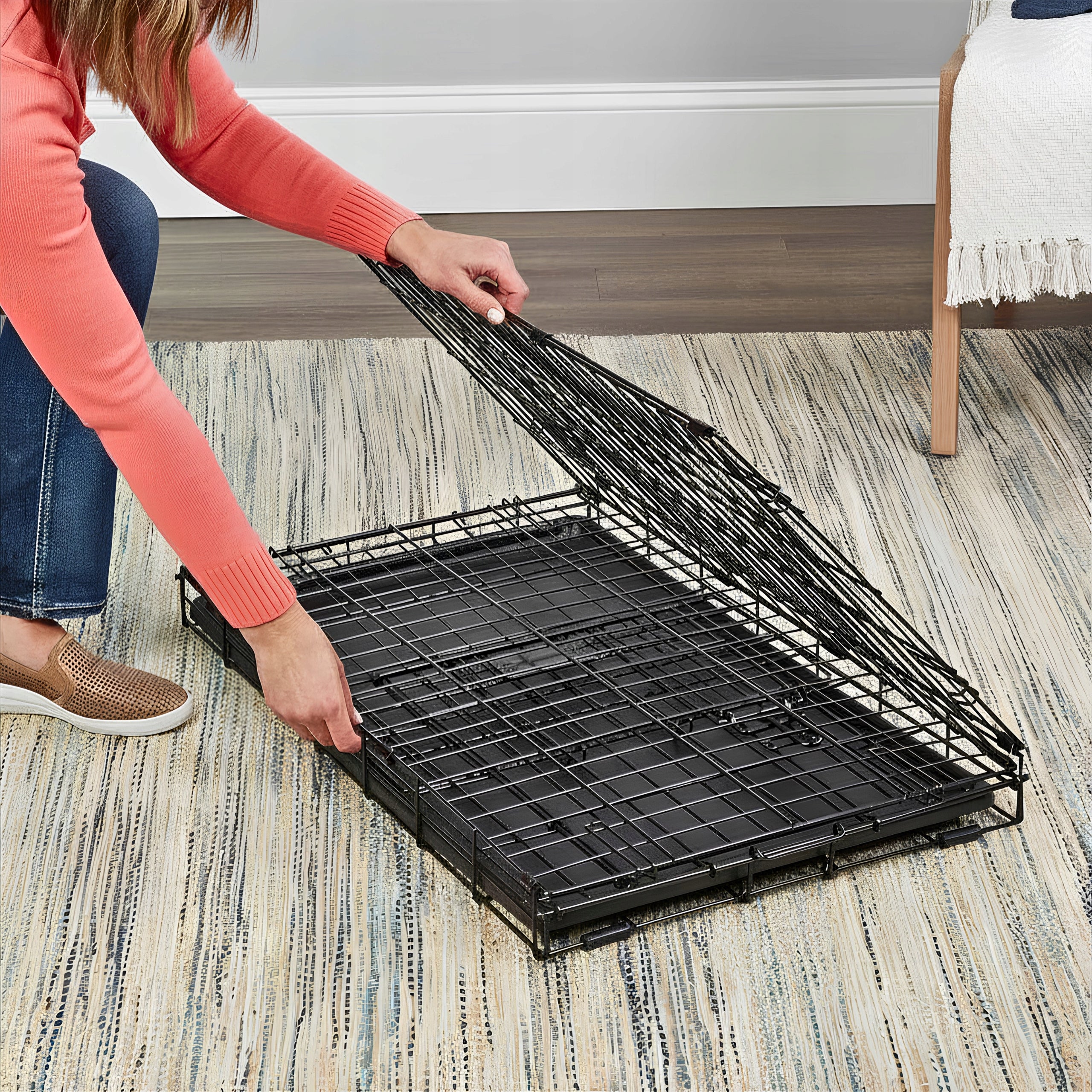 KENNEL CAGE TRANSPORTER CAT ANIMAL DOG ENCLOSURE SMALL BLACK 46CM Trade name KLATKA METALOWA KENNELOWA DLA PSA NUXIE 46cm