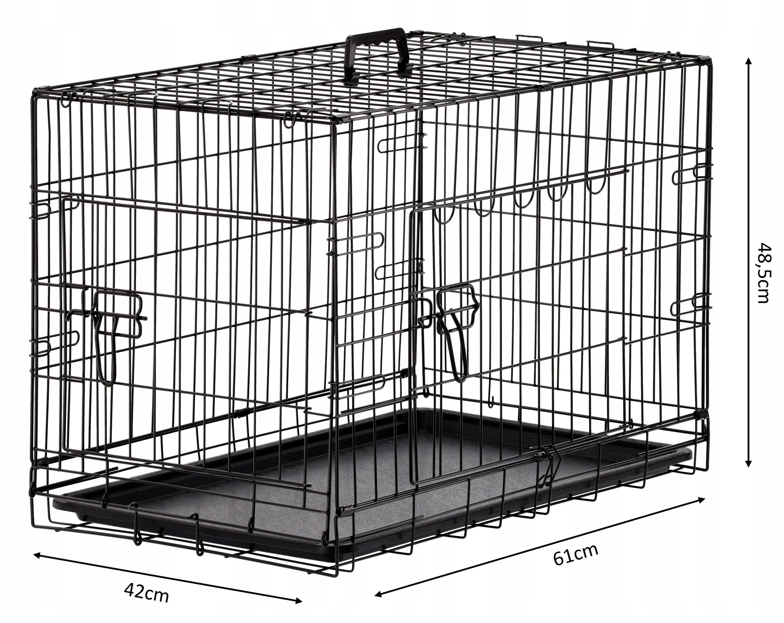 KENNEL DOG CAGE FOR CAR PLAYPEN CAT TRANSPORTER METAL Product height 48.5 cm