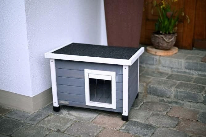 KERBL WOODEN CAT HOUSE OUTDOOR BOOTH 57x45x43 CM Brand Kerbl