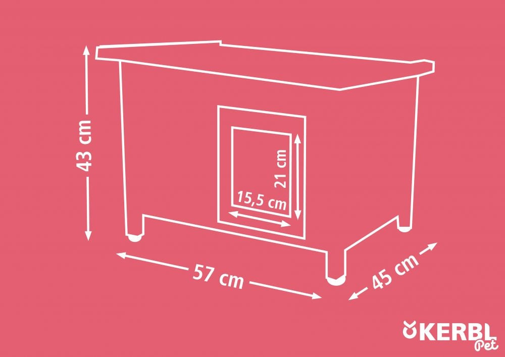 KERBL WOODEN CAT HOUSE OUTDOOR BOOTH 57x45x43 CM Length 57 cm