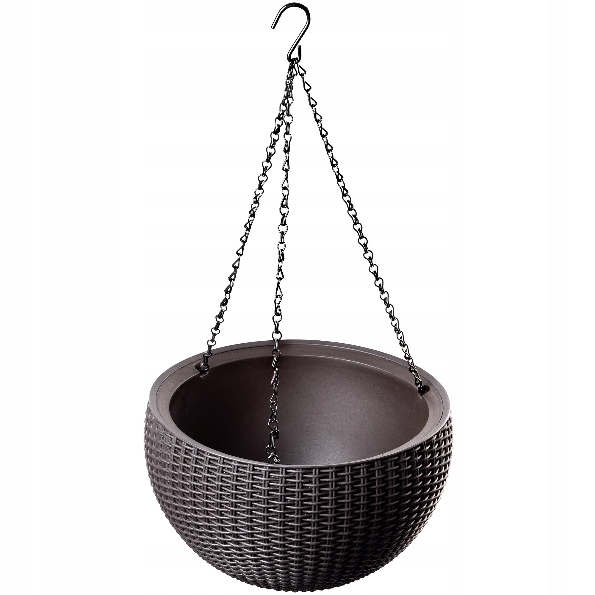KETER POT HANGING HOOK AND CHAIN PLANTER BROWN Product height 22 cm