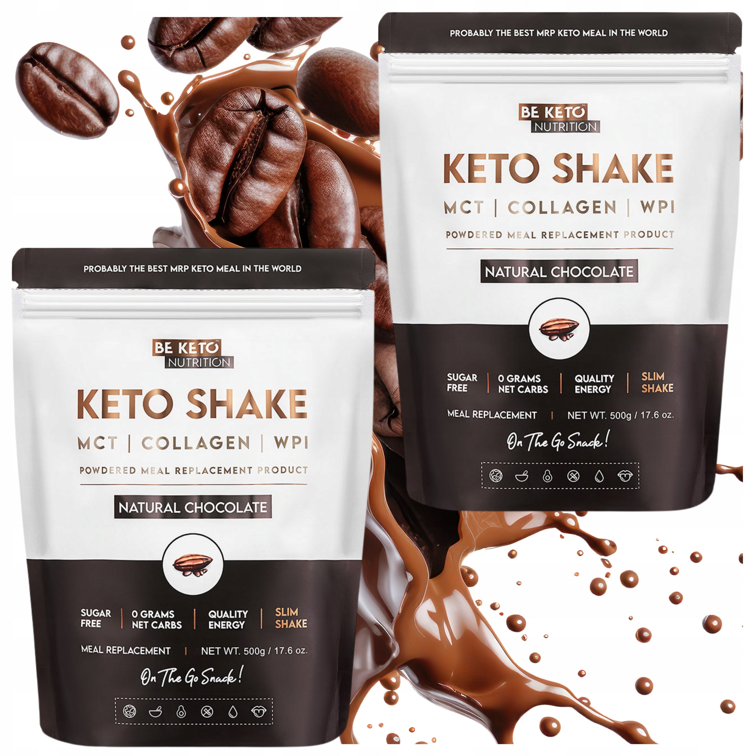 KETO SHAKE PROTEIN MCT OIL CARBOHYDRATES COLLAGEN Protein Isolate BeKeto 2x 500g