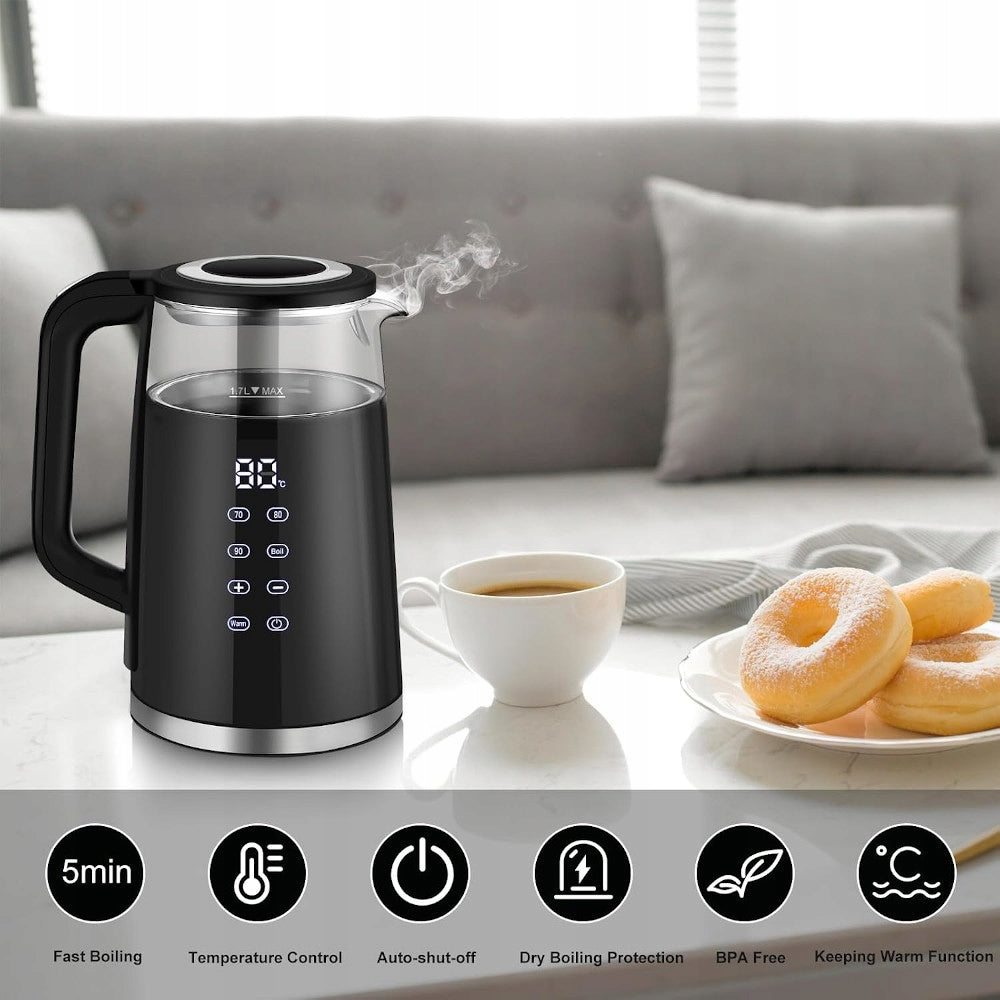 KETTLE Electric Display Glass TOUCH Temperature Control 1,7L Manufacturer code ym-0121