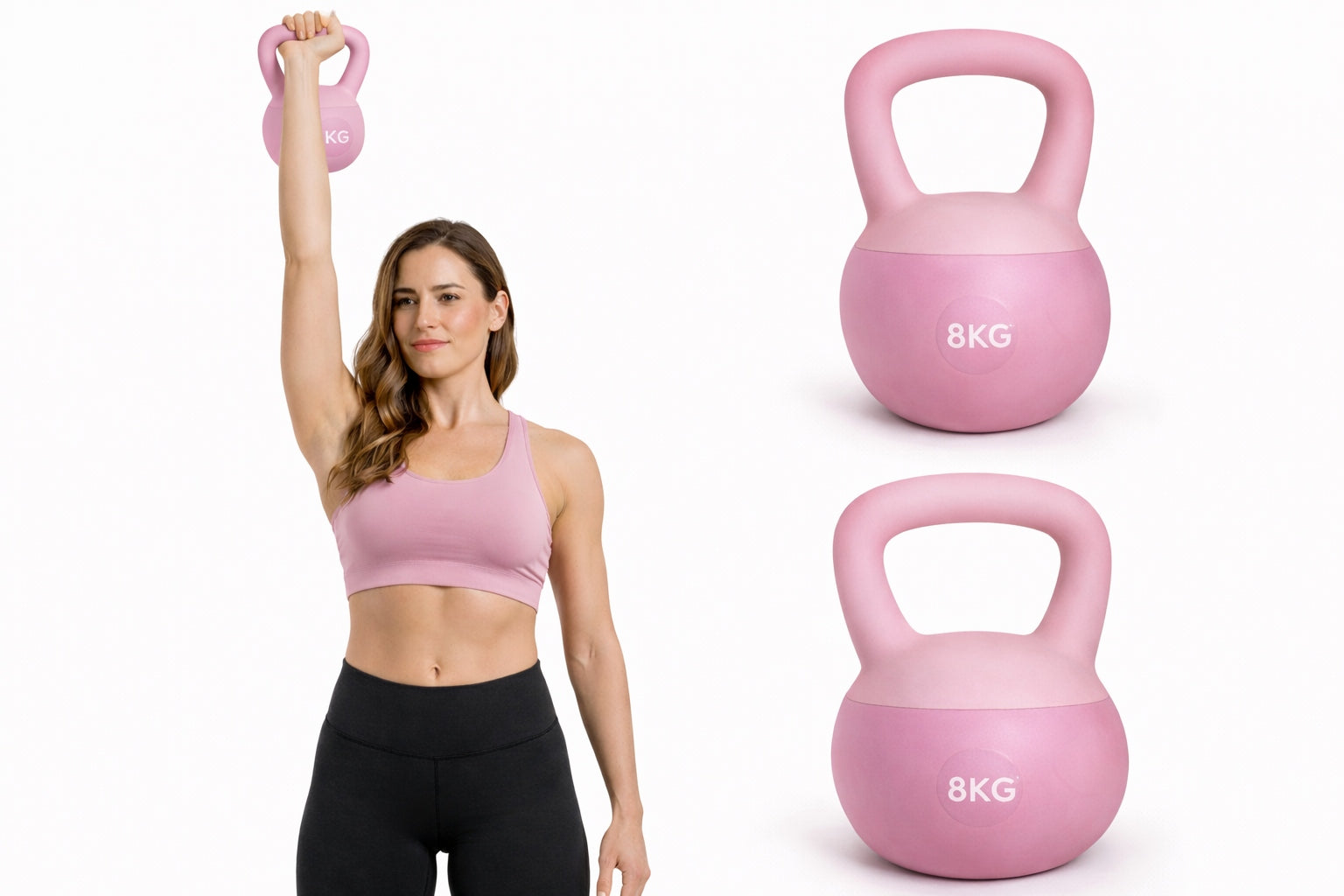 KETTLEBELL 8 kg soft ketle ball+ dumbbell gloves FITNESS training roses Kind rubberized