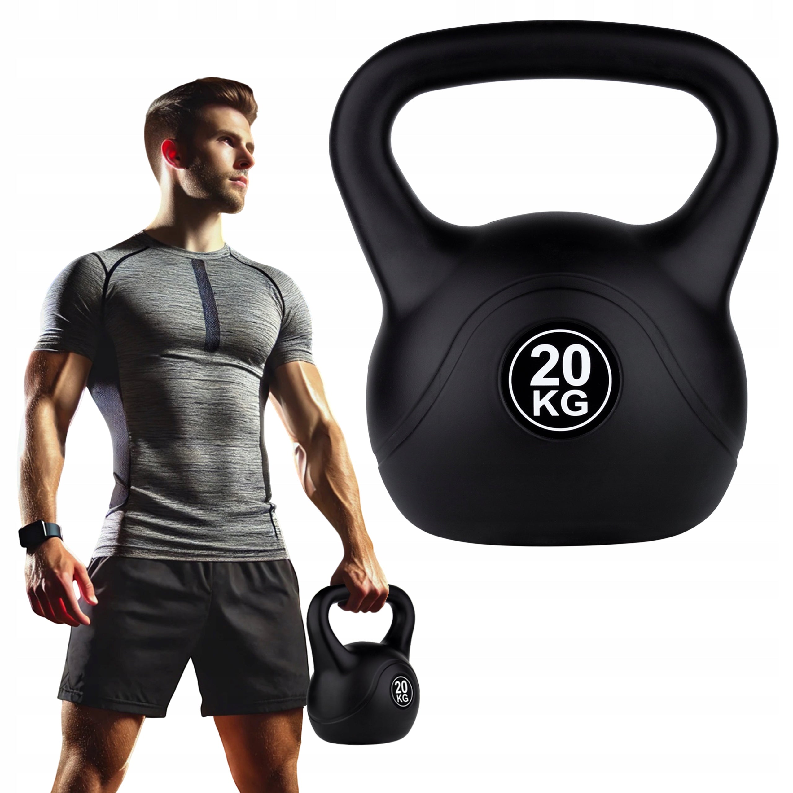 KETTLEBELL KETTLE WEIGHT LOAD FOR EXERCISE FUNFIT GYM&FITNESS 20 kg