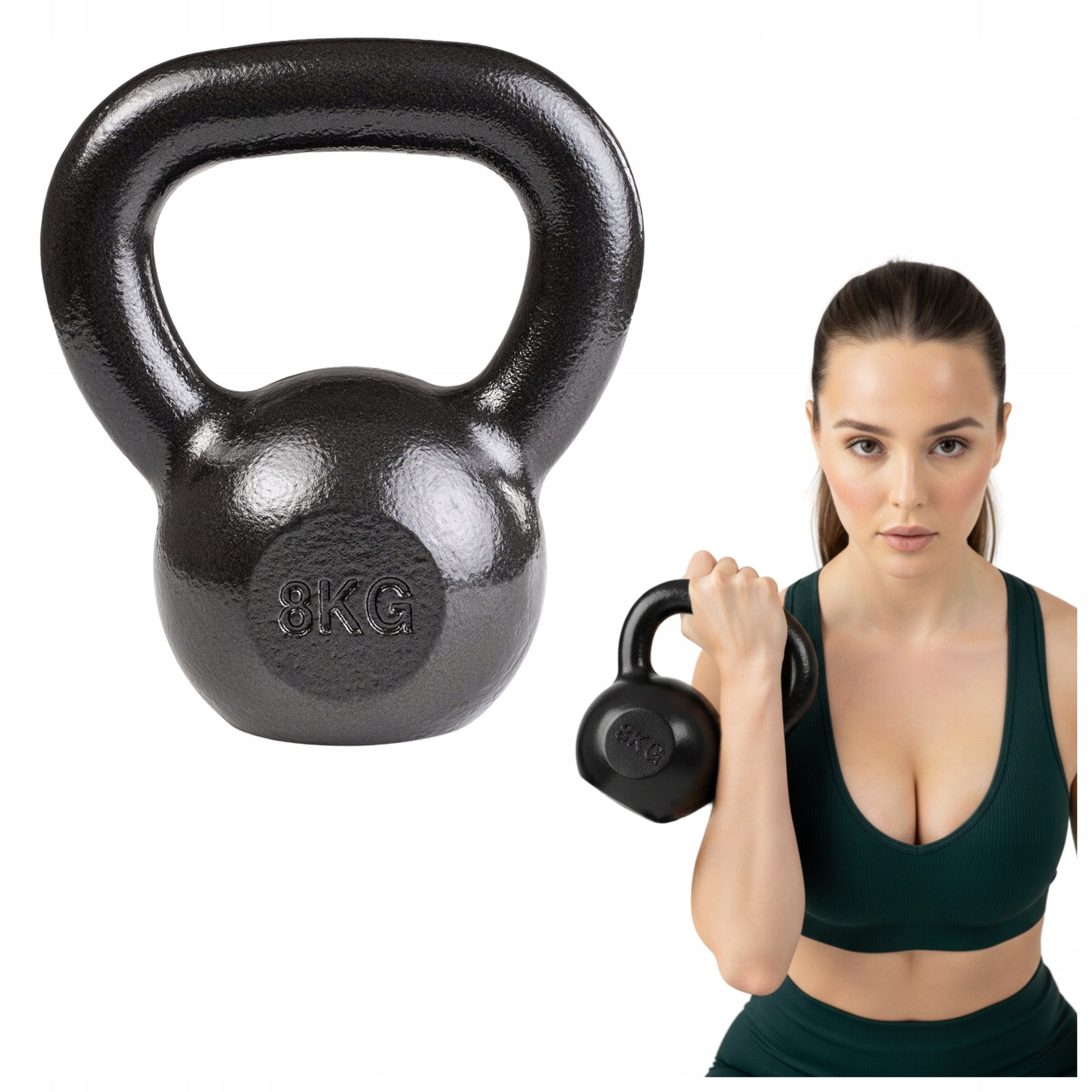 KETTLEBELL WEIGHT FOR EXERCISE KETTLE DUMBBELL CAST IRON FITNESS 8KG
