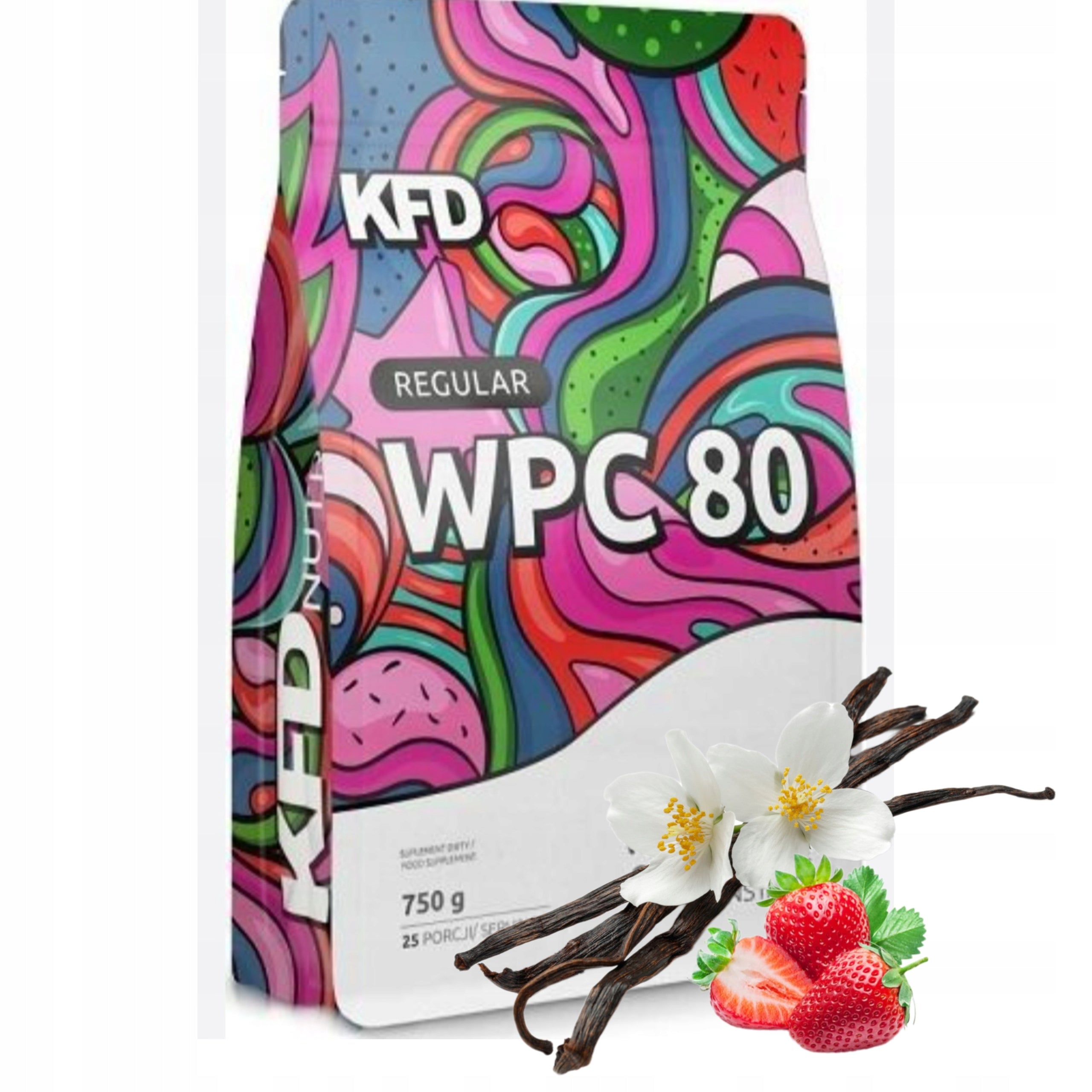 KFD PROTEIN WPC 80 VANILLA-STRAWBERRY FLAVOUR PROTEIN SUPPLEMENT 750g