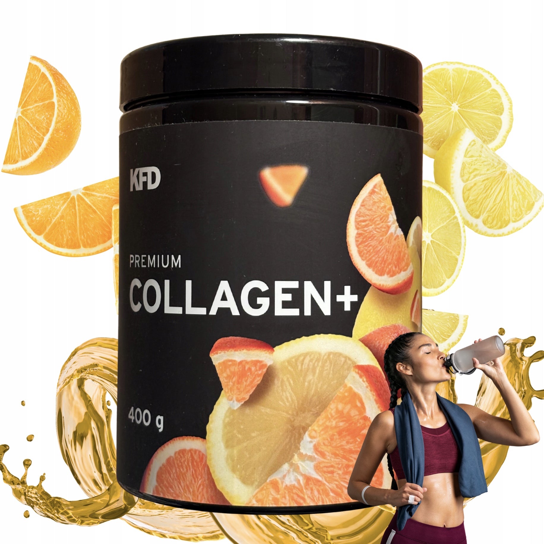 KFD Premium Collagen+ 400g orange lemon collagen MSM D3 joints skin