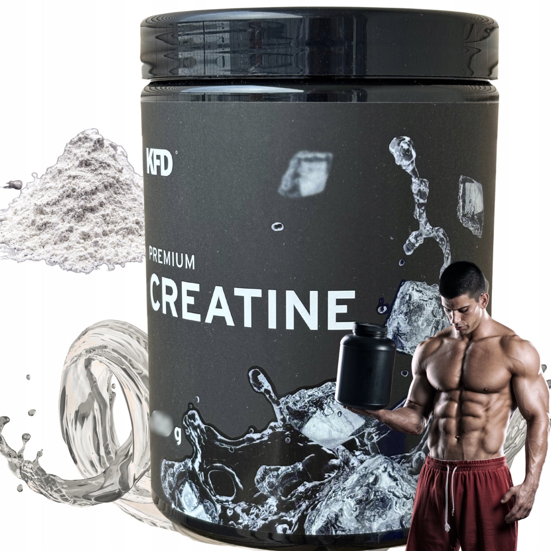 KFD Premium Creatine 500g natural creatine monohydrate strength mass 100portions Expiration date at least six months from the date of purchase