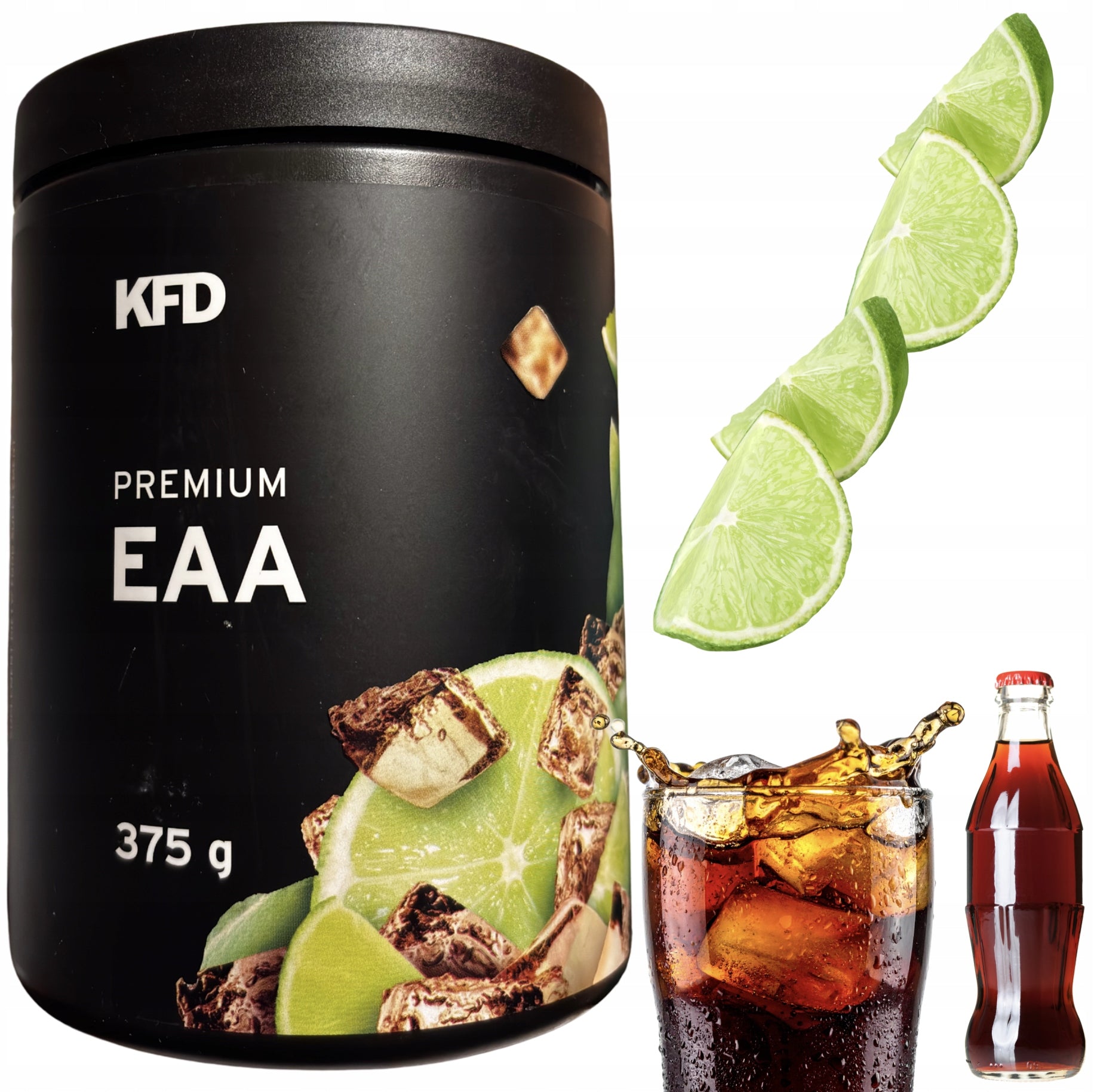 KFD Premium EAA 375g cola lime amino acids regeneration 37 servings Packaging status original