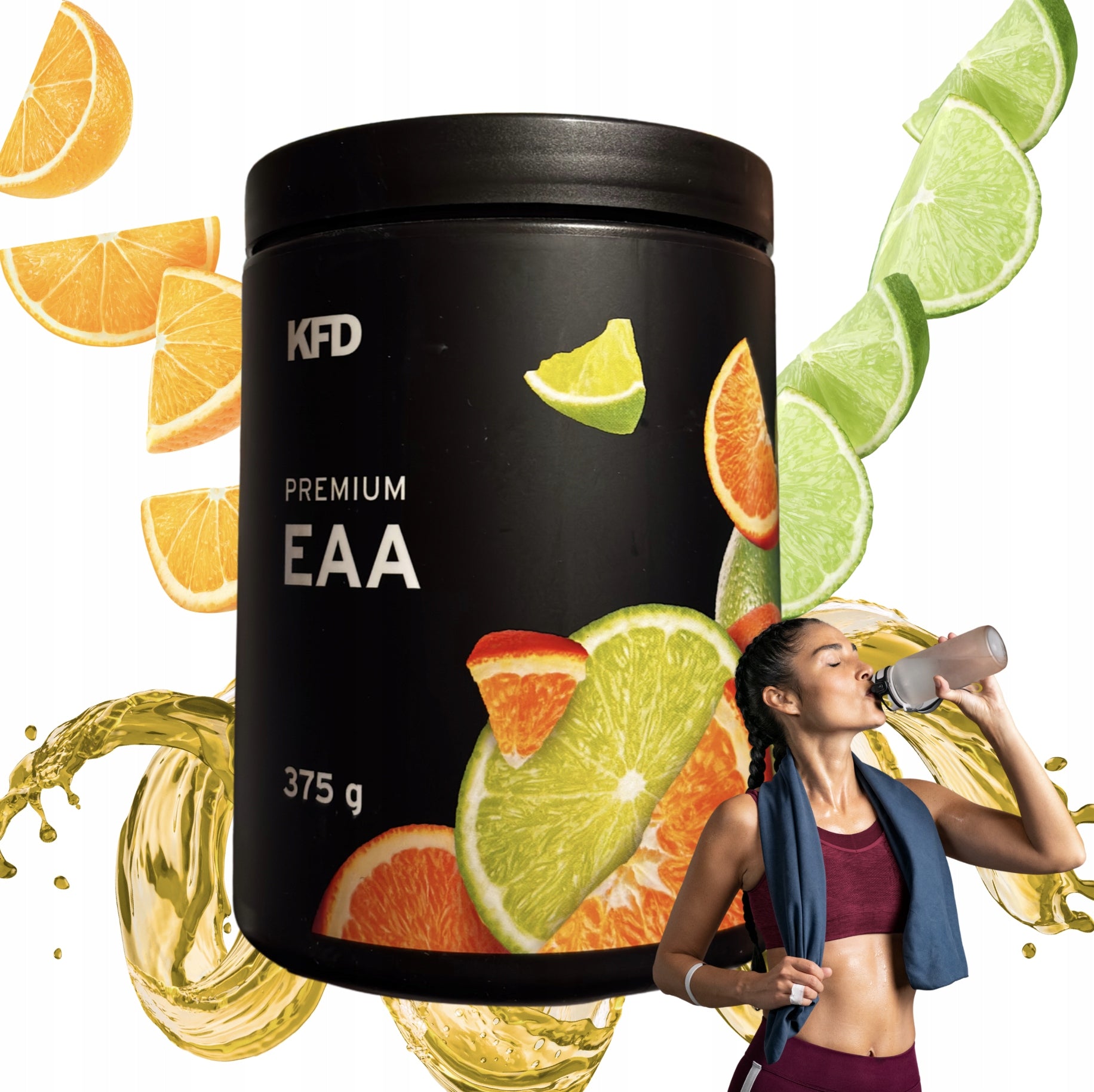 KFD Premium EAA 375g lime orange amino acids regeneration 37 servings