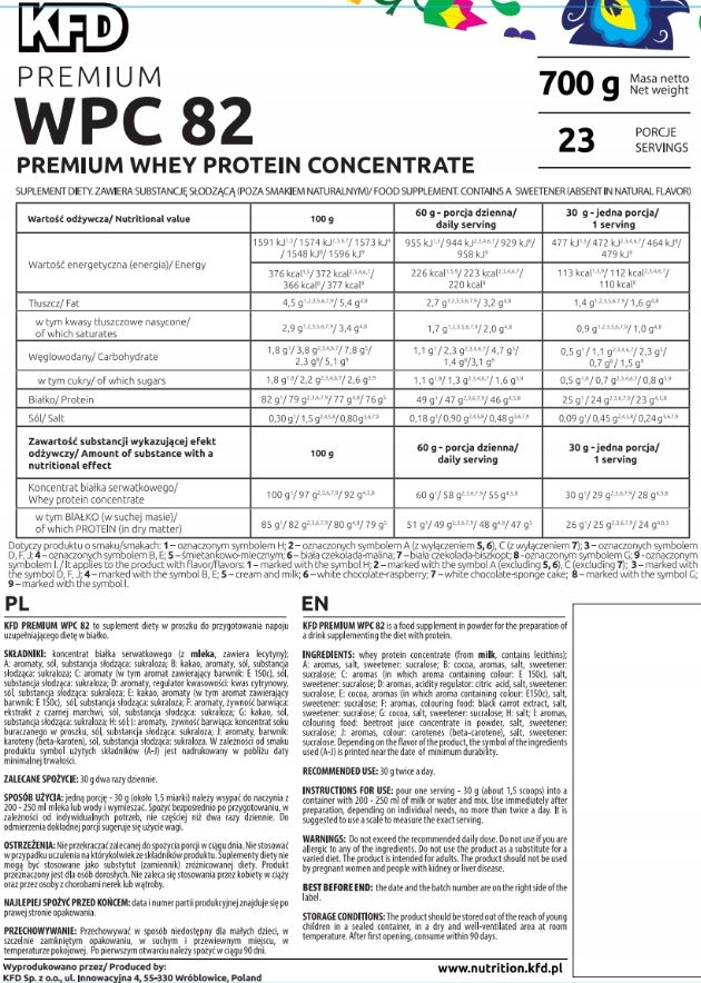 KFD Premium WPC 82 - 700 g - Protein (WPC 80) chocolate flavour Packaging status original