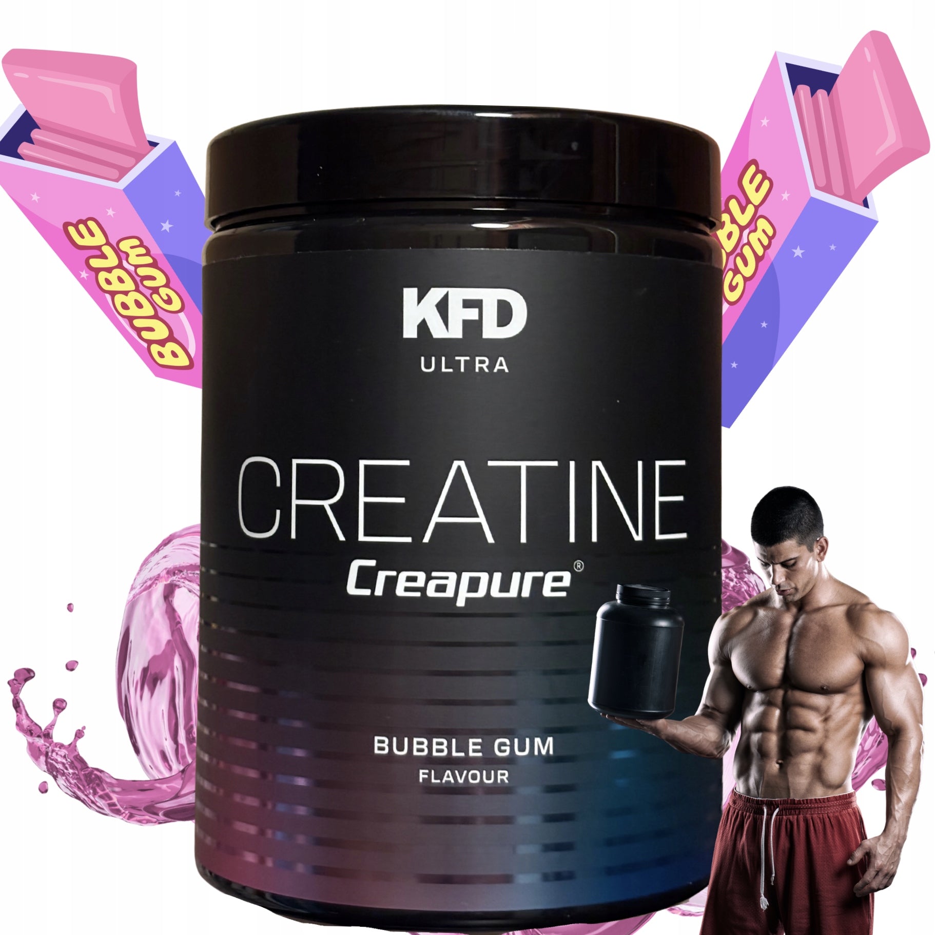 KFD Ultra Creatine Creapure 500g bubble gum mass 100 servings