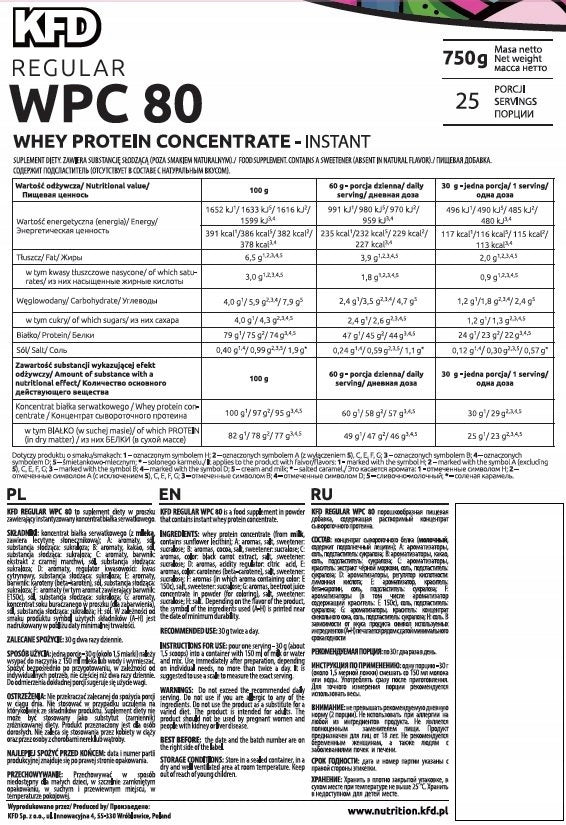 KFD WPC 80 REG 750 g - Yoghurt and blueberry Expiration date at least six months from the date of purchase