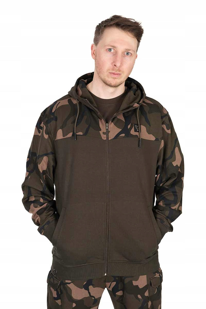 KHAKI/CAMO SPLIT ZIP HOODY SWEATSHIRT size XXXL FOX