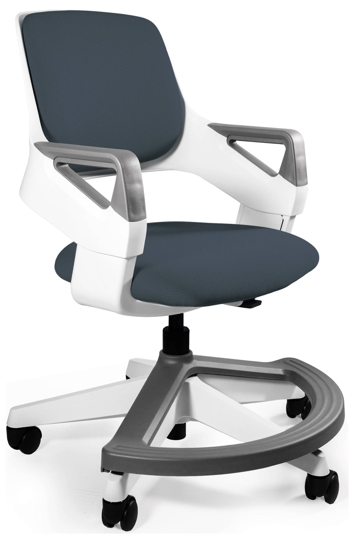 KIDDOO Desk Chair for Children Grey Swivel Chair Fabric 4-14 Years