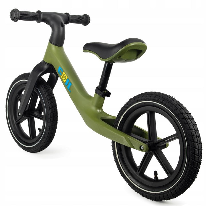 KIDS BALANCE BIKE LIGHTWEIGHT PUMPED WHEELS ADJUSTABLE 12' GREEN Manufacturer code YH C0756GREEN