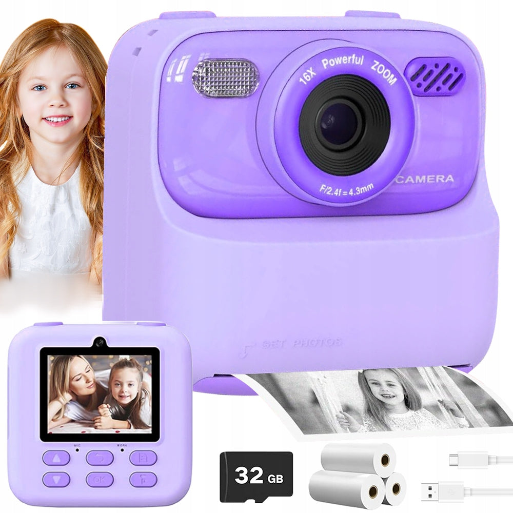 KIDS CAMERA DIGITAL INSTANT 1080P WITH SELFIE MODE