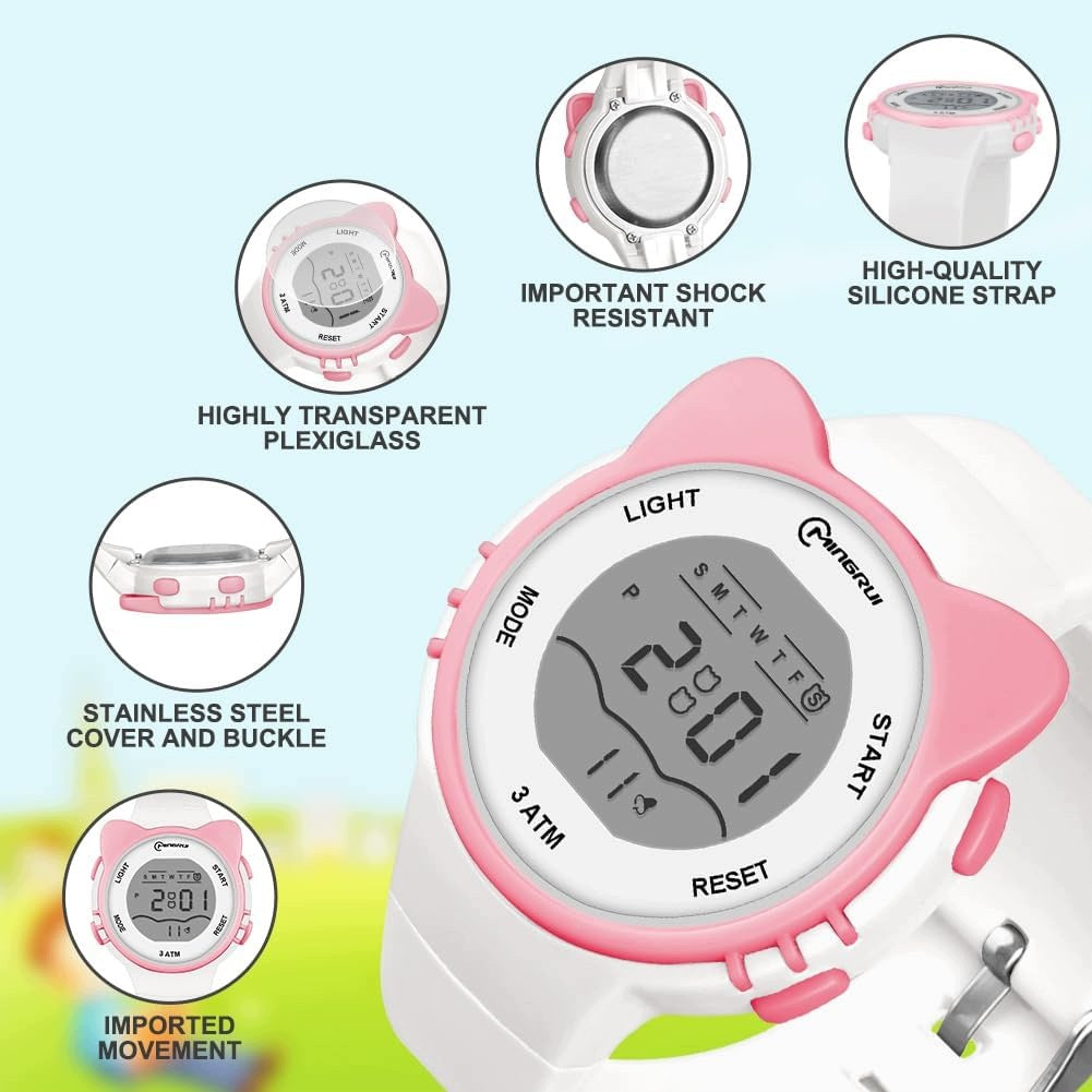 KIDS DIGITAL WATCH WATERPROOF SPORTS LED ALARM CLOCK Brand no brand
