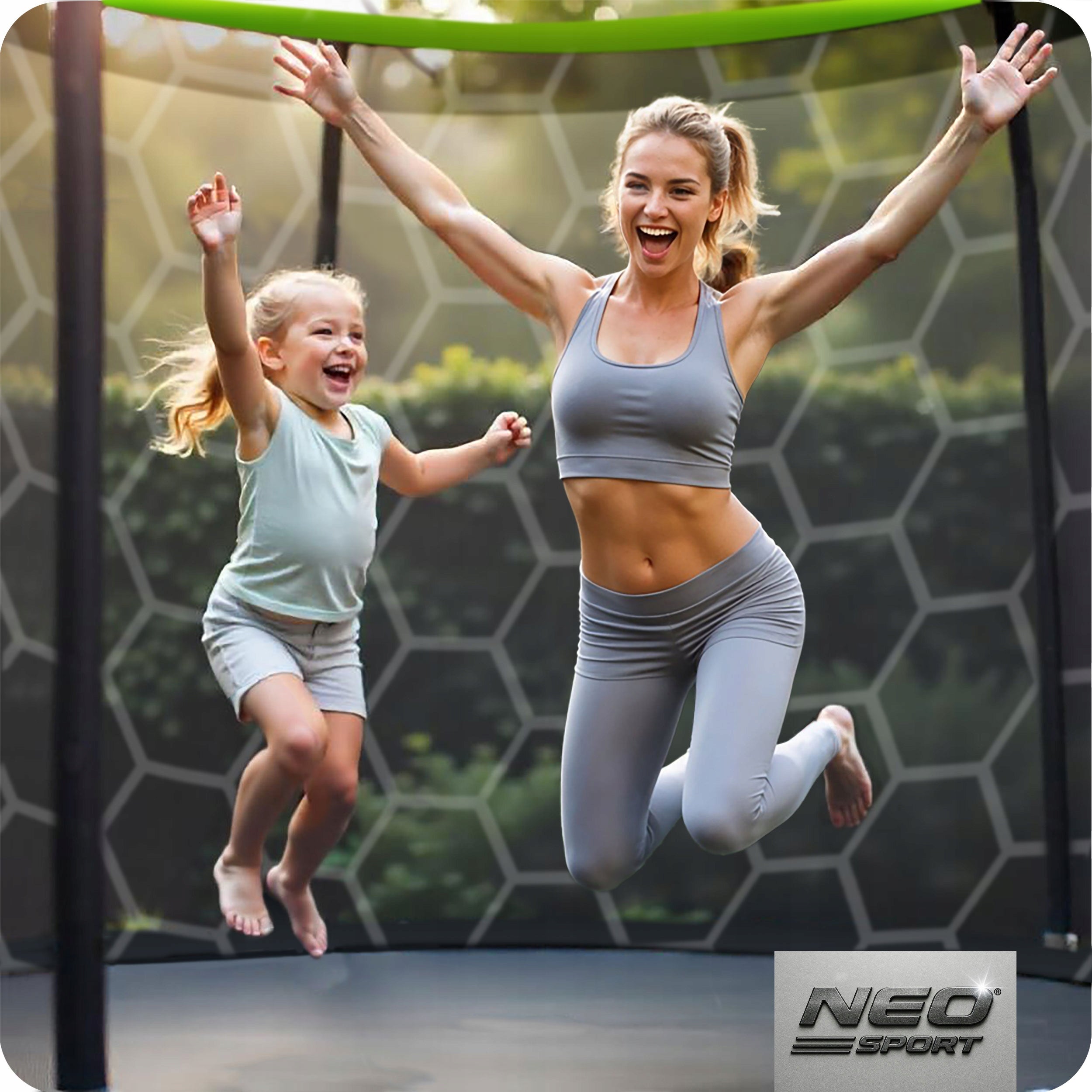 KIDS GARDEN TRAMPOLINE 252cm 8ft PREMIUM SAFE FOR HOME Manufacturer code NS-08C221
