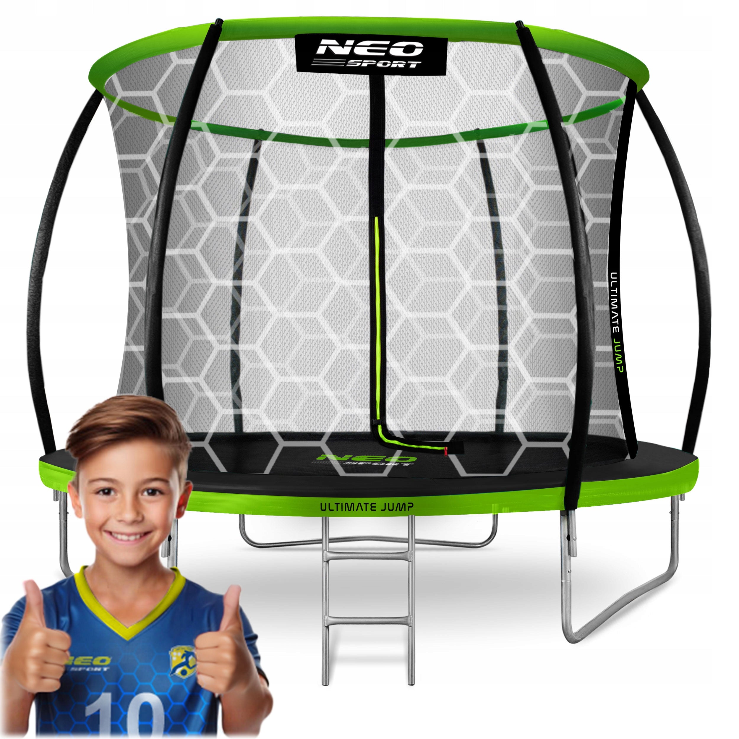 KIDS GARDEN TRAMPOLINE 252cm 8ft PREMIUM SAFE FOR HOME