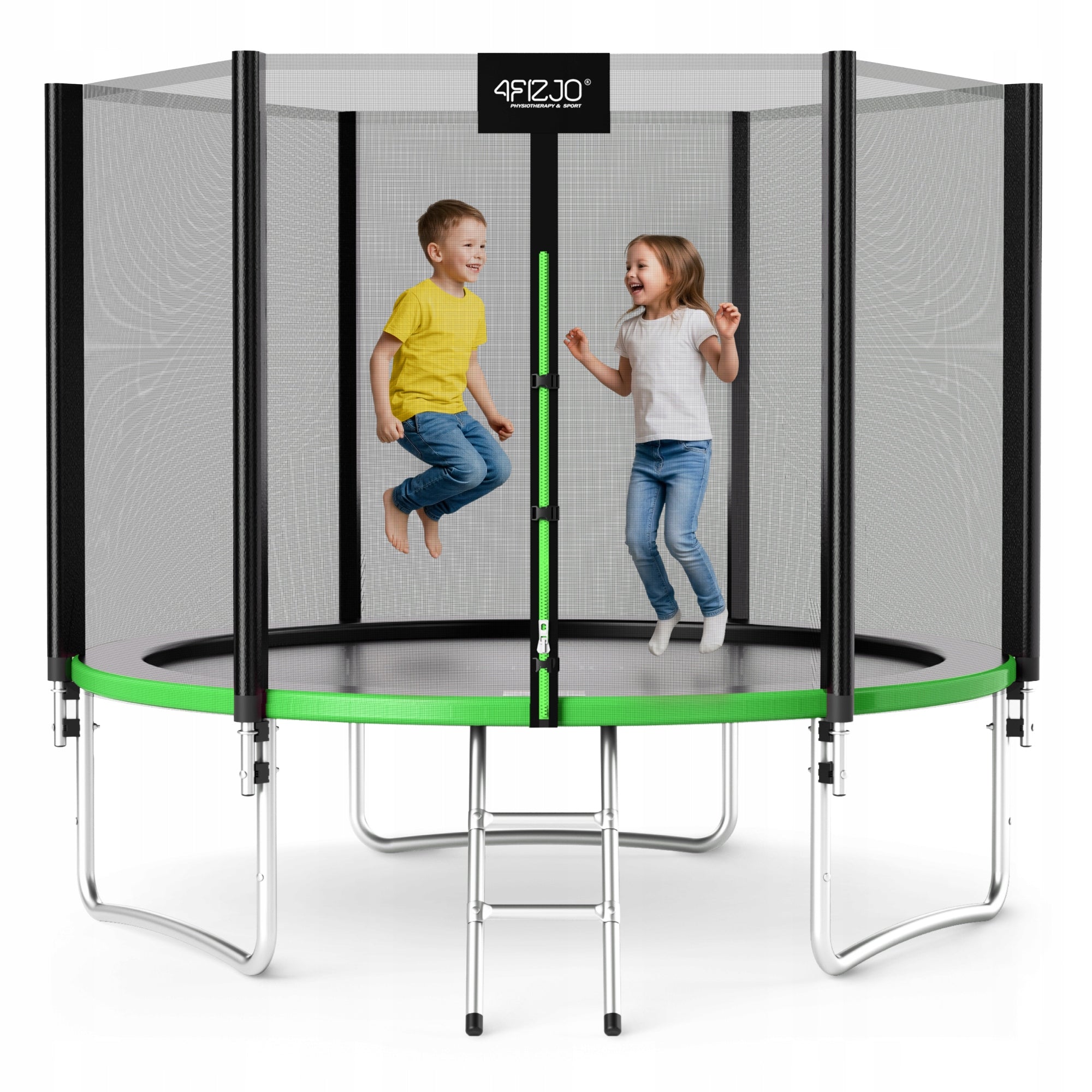 KIDS GARDEN TRAMPOLINE FOR GARDEN WITH MESH LADDER CLASSIC 10 FT