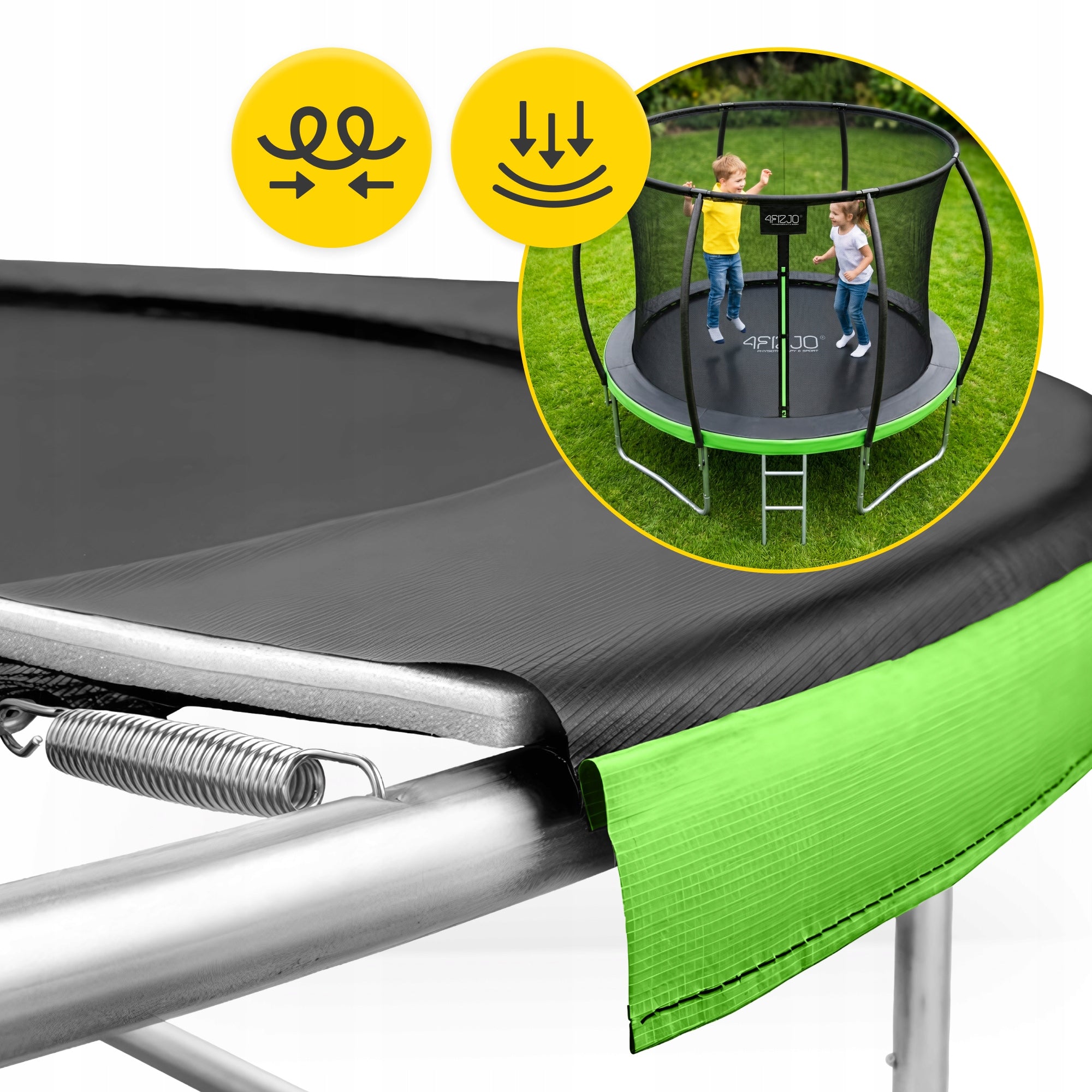 KIDS HOME GARDEN TRAMPOLINE FOR GARDEN WITH MESH LADDER 8 FT Net height 160 cm