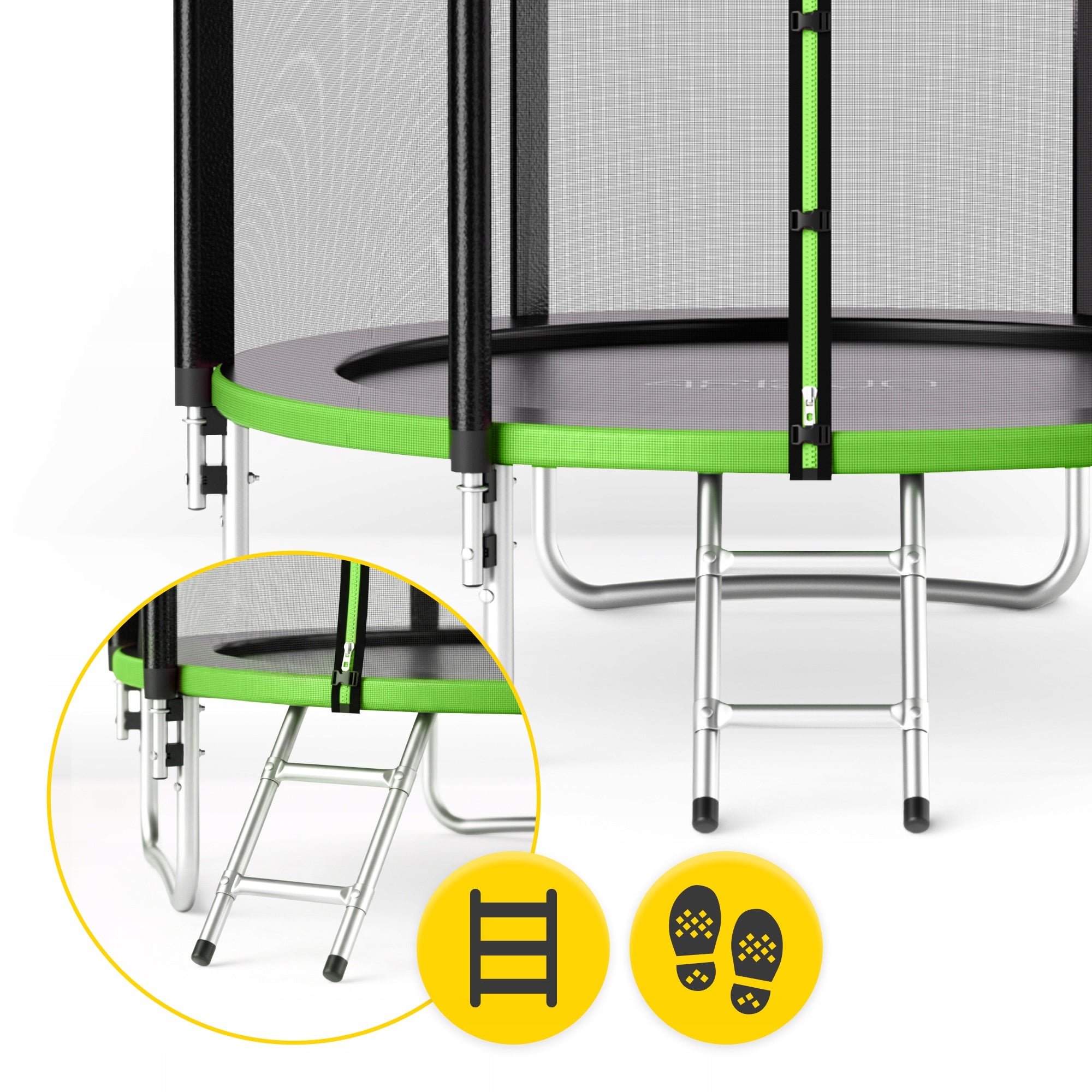 KIDS HOME TRAMPOLINE FOR HOME AND GARDEN WITH 8 FT OUTDOOR MESH Height from ground level 55 cm