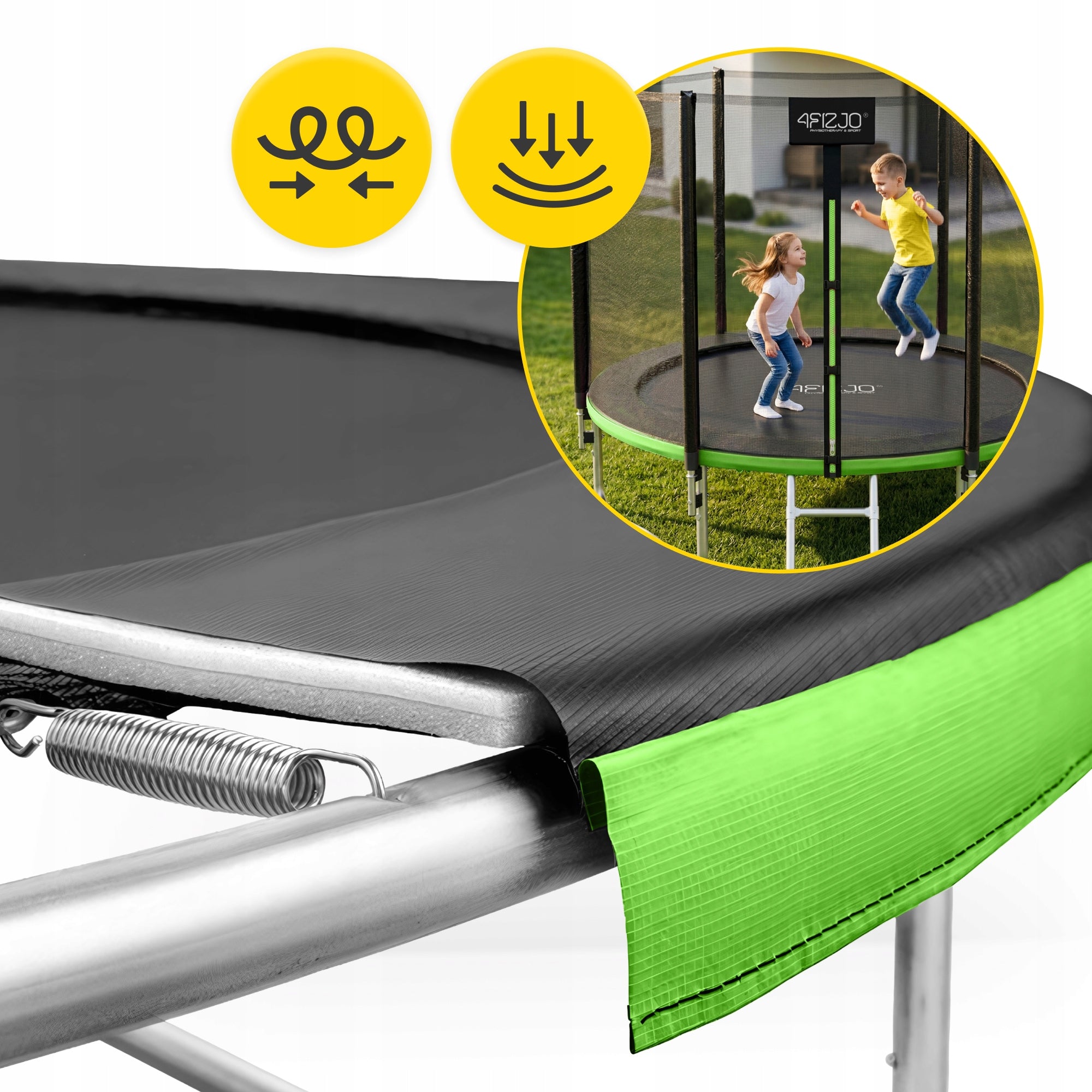 KIDS HOME TRAMPOLINE FOR HOME AND GARDEN WITH 8 FT OUTDOOR MESH Number of springs/ropes 48