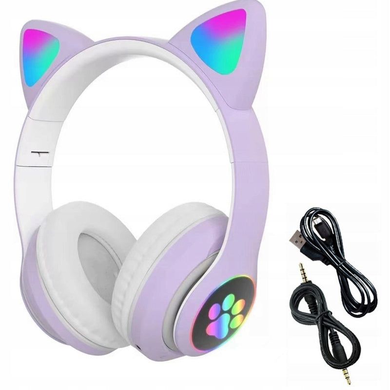 KIDS WIRELESS HEADSET BT RGB CAT EARS SUPPORT AUX SD Manufacturer code SŁUCHAWKI BEZPRZEWODOWE