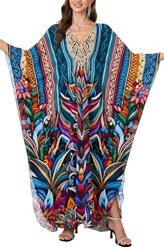 KIMONO BOHO WOMEN'S BLUE CARDIGAN BEACH COVER-UP OVERSIZE Brand no brand