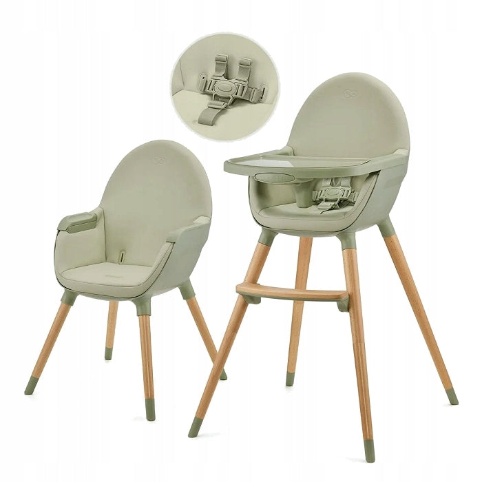 KINDERKRAFT 2IN1 HIGH CHAIR FINI 2 FOR WOODEN FEEDING WITH TABLE FROM 6 M