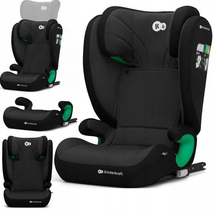Kinderkraft automobilinė kėdutė Junior Fix 2 i-Size 15-36 kg Isofix, Graphite Black