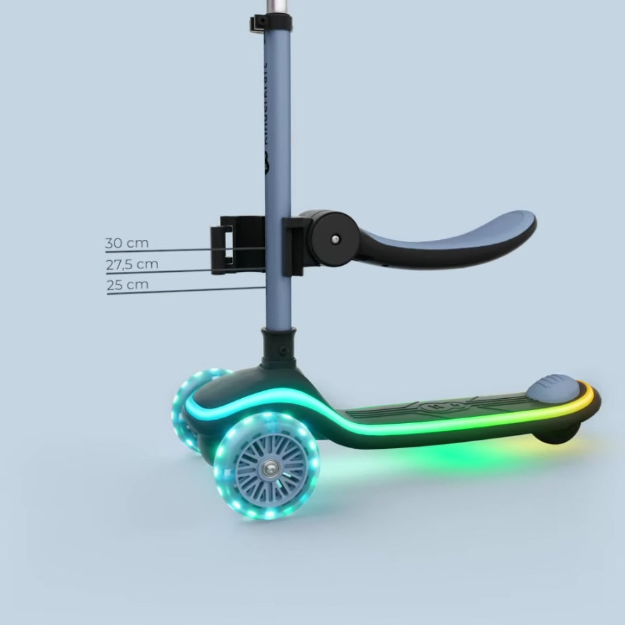 KINDERKRAFT TRICYCLE SCOOTER 2IN1 RAKET UP 2 LED FOLDING FOR 2 YEAR OLD+ Kid's age 2+ years