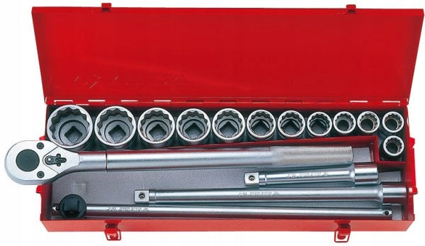 KING TONY 3/4" INCH SOCKET SET 16 PCS. SHORT 12-ANGLE WITH