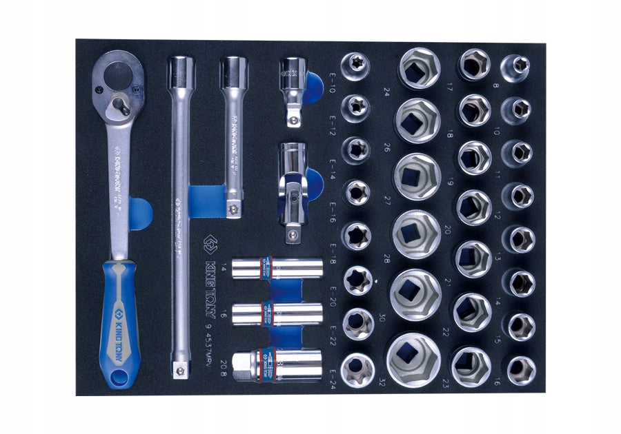 KING TONY SOCKET WRENCHES 1/2'' 37 PCS SHORT TORX-E RATCHET FOR STROLLER