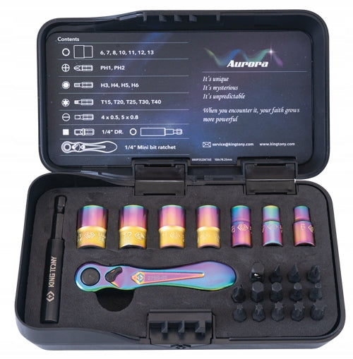 KING TONY Wrench socket set 1/4 23ele. AURORA
