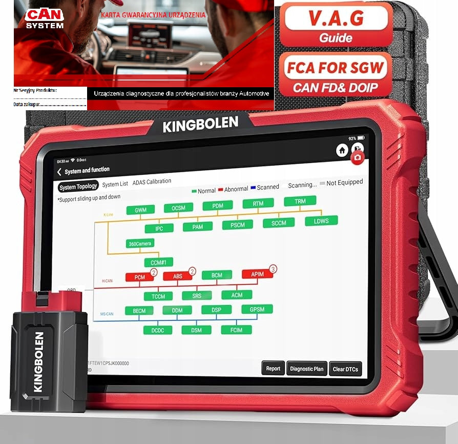 KINGBOLEN K10 PRO diagnostic tester EU/USA 24 msc update Dealer Poland Manufacturer code TESTER SKANER KOMPUTER OBD2 PROFESJONALN K10