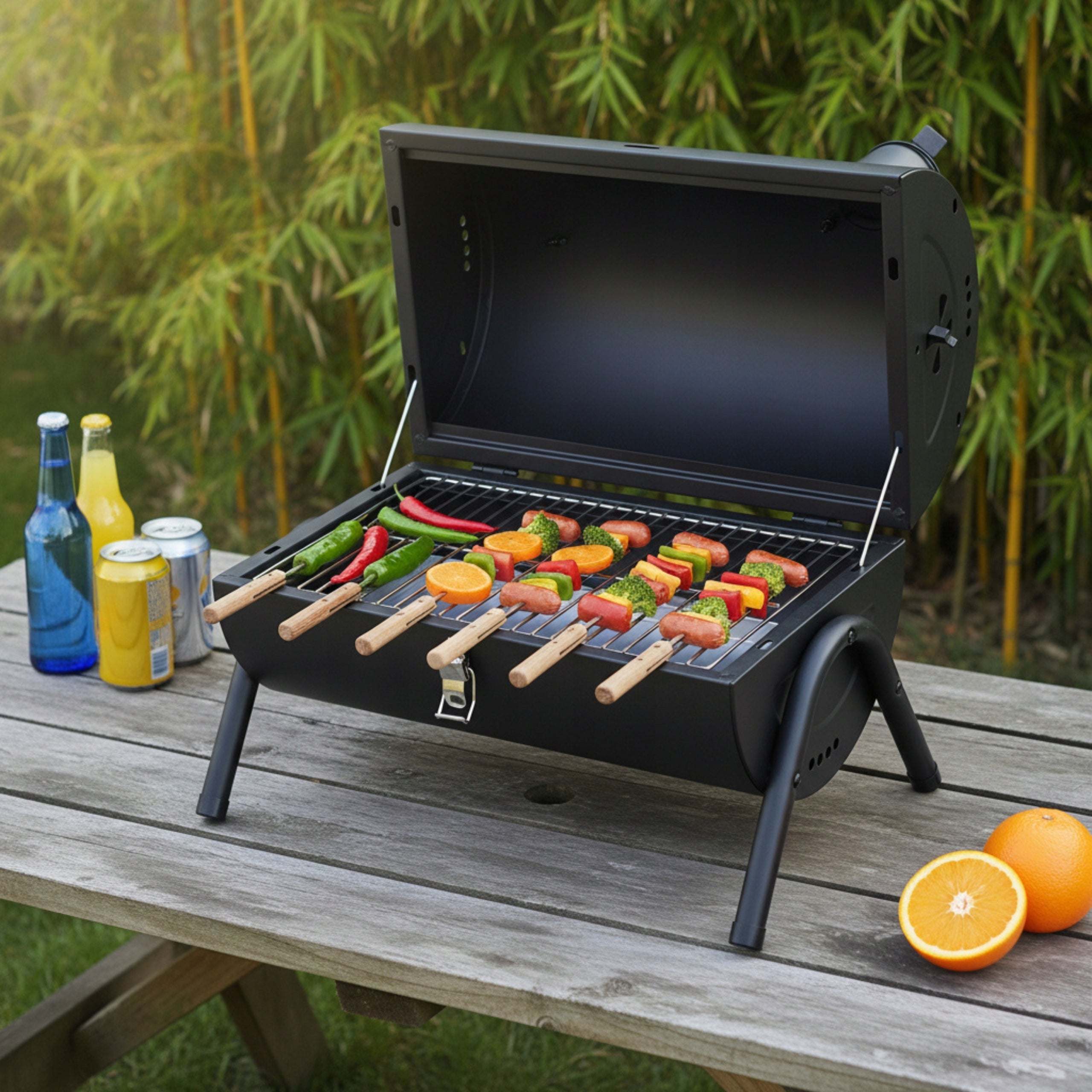 KINGHOFF KH-2032 Portable BBQ Garden Hiking Grill Packaging status original