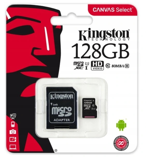 KINGSTON MEMORY CARD 128GB MICRO SD CLASS 10